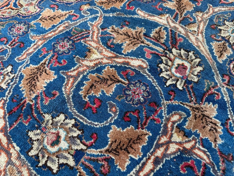 6x9 BLUE ANTIQUE ORIENTAL RUG HAND-KNOTTED real vintage handmade fine old worn gallery