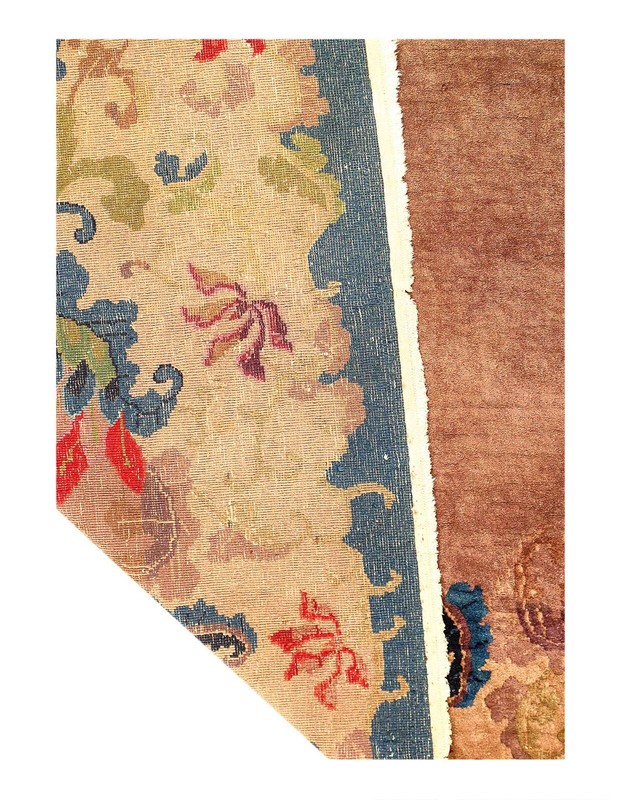 Light brown Antique Chinese Art Deco Rug 9'x 12' gallery