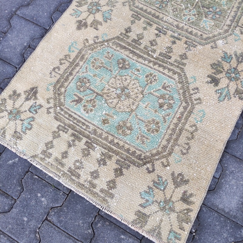 Pastel Vintage Area Rug 2.62 x 6.36 ft , 3x6 Handmade Wool Rug 80 x 194 cm gallery