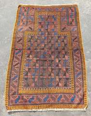 Vintage Hand Made Traditional Rug Oriental Wool Multicolor Carpet 149×96 cm