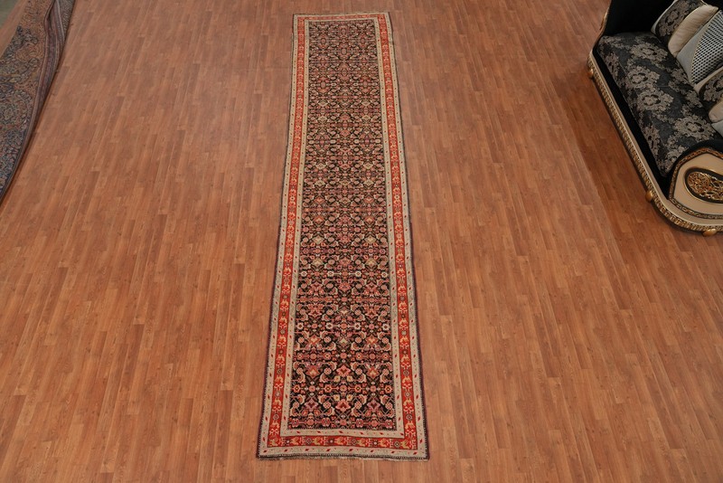 Antique Karabagh Vegetable Dye 16 ft Long Runner Rug Wool Hand-made Carpet 4x16 gallery