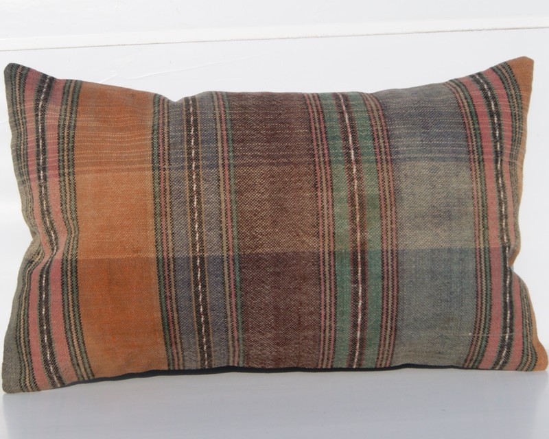 SOFT PILLOW CASES TURKISH WOOL RECTANGLE HANDMADE KELIM FOUR AREA RUGS 20"x12" gallery