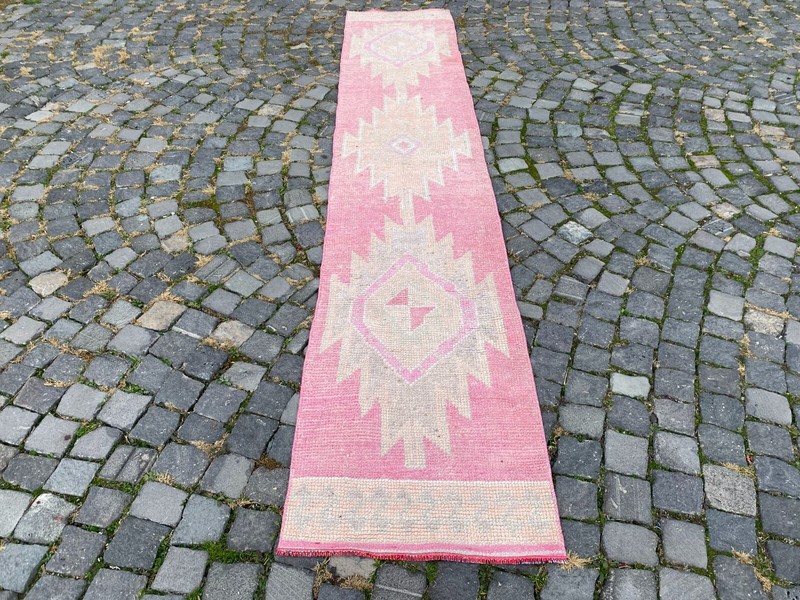 Carpet, Turkish rug, Vintage rug, Handmade rug, Runner, Wool | 2,0 x 10,5 ft gallery