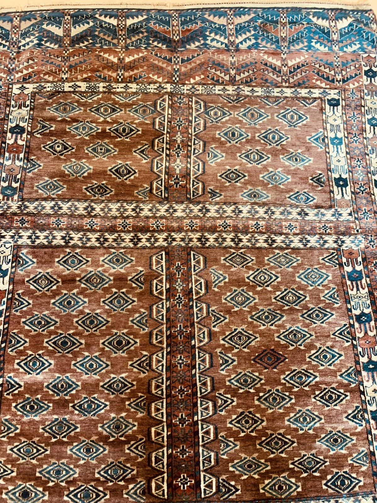 antique hand made turkoman turkemen rug size 165x138cm gallery