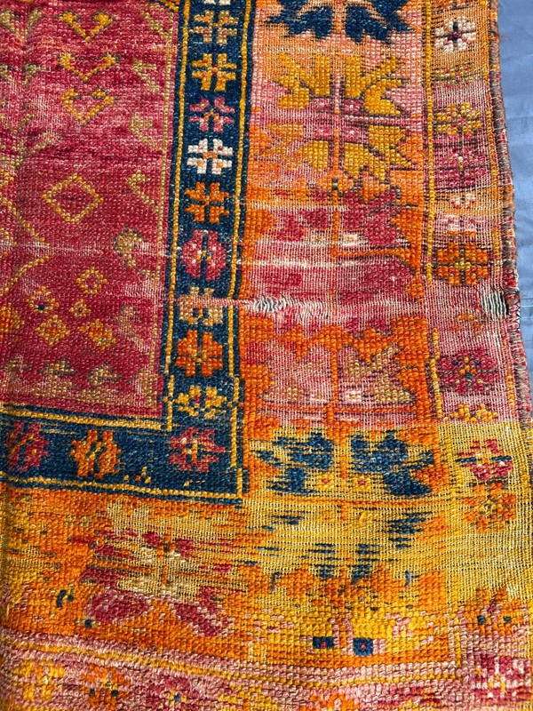 Antique Caucasian Prayer Rug Distressed Low Pile Hand Knotted Vintage 3.5x5.5FT gallery