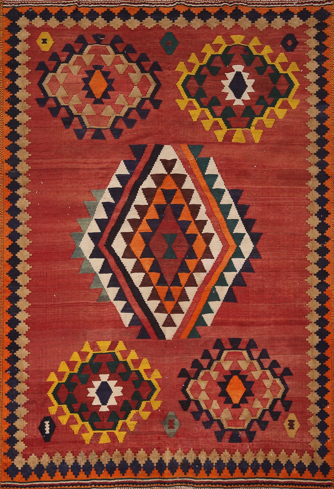 Flat Weave Kilim Reversible Wool Rug 5x7 Geometric Tribal Home Decor Carpet gallery
