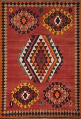 Flat Weave Kilim Reversible Wool Rug 5×7 Geometric Tribal Home Decor Carpet