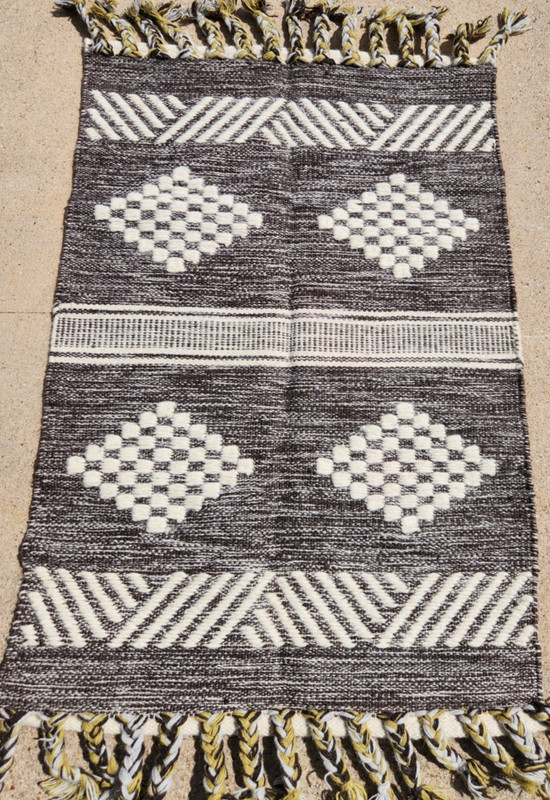 2'x3' KURDISH TRIBAL NOMADIC KELIM RUG REVERSIBLE HAND-WOVEN VINTAGE WOOL gallery