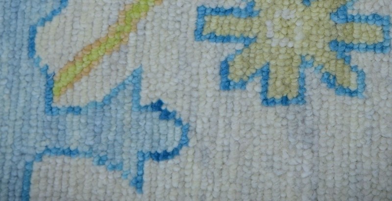 Brand New Modern Indian Oushak Handmade Rug, Colorful Flower Design, 10x14 gallery