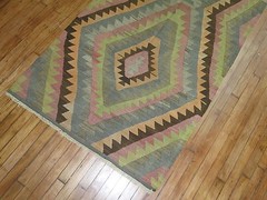 Vintage Turkish Kilim Rug Gallery Size 3’7”x15’1”