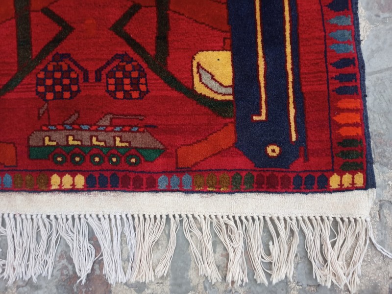 AR Handmade vintage Afghan tribal war rug balouchi area rug 132×87 cm gallery