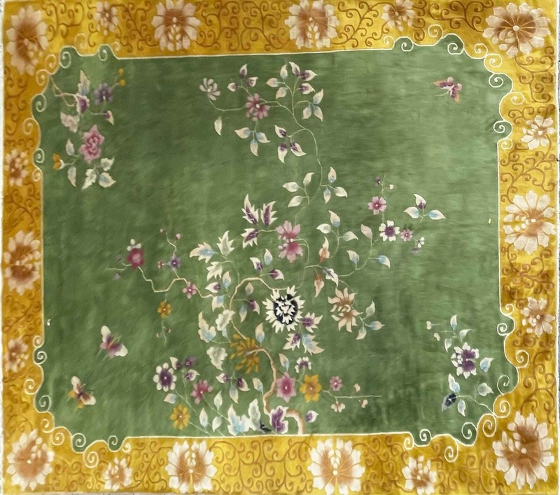 Antique Art Deco Chinese Rug, Butterfly Meet finely, #17452, c-1920 gallery