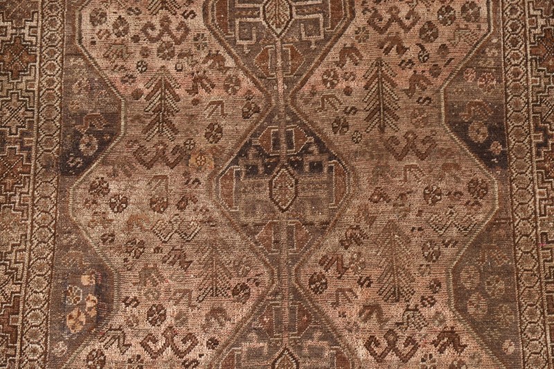 Antique Rug 5x6 ft.Pre-1900 Qashqai Geometric Oriental Handmade Home Décor Rug gallery