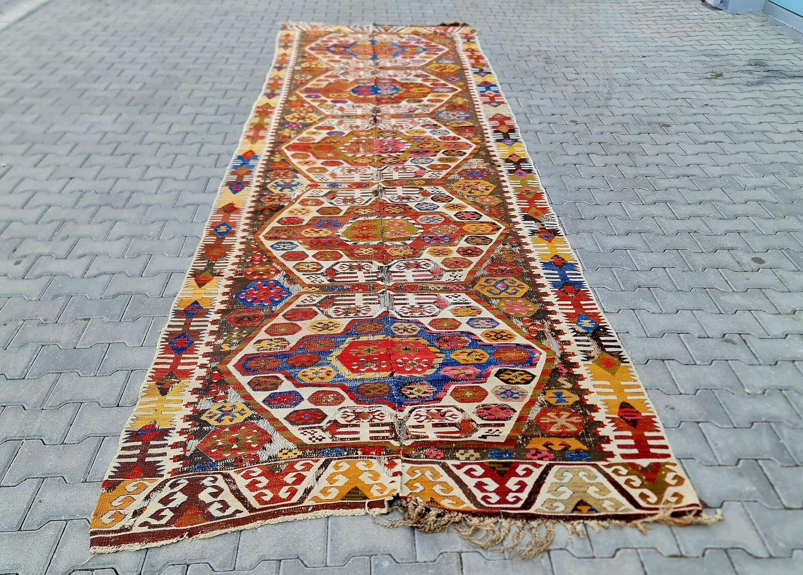 Antique Rug, Runner rug, wool stair rug, Kitchen rug, Turkish rug, 16 ft rug gallery