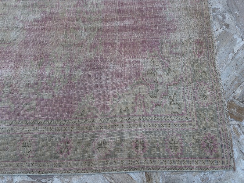 8x11 Handmade Large Vintage Pink Rug 7’7” x 11’3” Wool Living Room Decor Carpet gallery