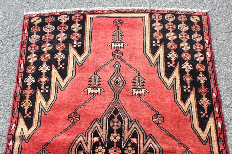 Tribal Nomadic Diamond Afghan 3' 8" x 6' 2" Red Handmade Area Rug gallery