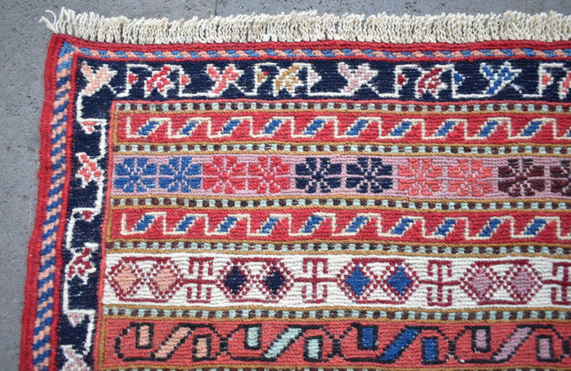 Soumak Rug 20'' x 21'' Fine Quality Soumak Woven Rug Small Wool Chair Rug gallery