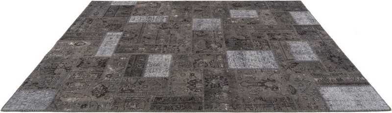 Patchwork 252x175 cm Hand Knotted Vintage Rug Carpet Rectangular Grey gallery