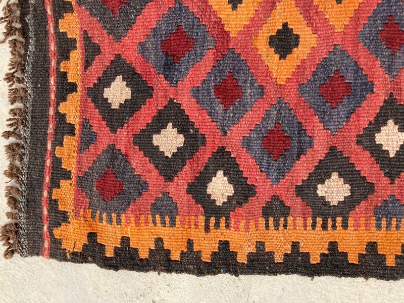 Vintage Traditional Handmade Beautiful Turkish Kilim Floor Rug Carpet 81x59 cm gallery
