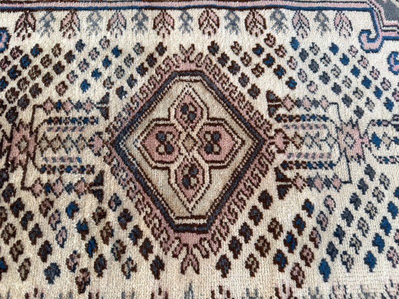 1970s Geometric Turkish Vintage Runner Handmade Wool Anatolian Tribal Rug 4×6 ft gallery