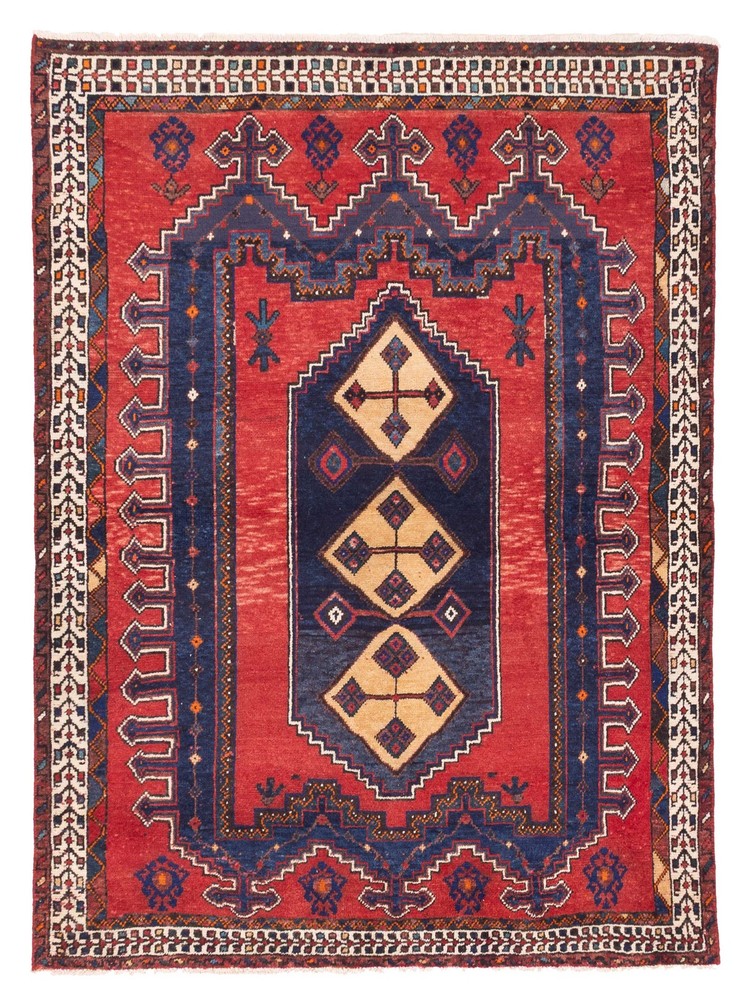 Vintage Hand-Knotted Area Rug 4'10" x 6'6" Traditional Oriental Wool Carpet