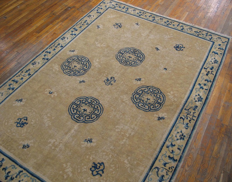 6X9 Antique Chinese Ningxia Wool Area Rug 1750 gallery