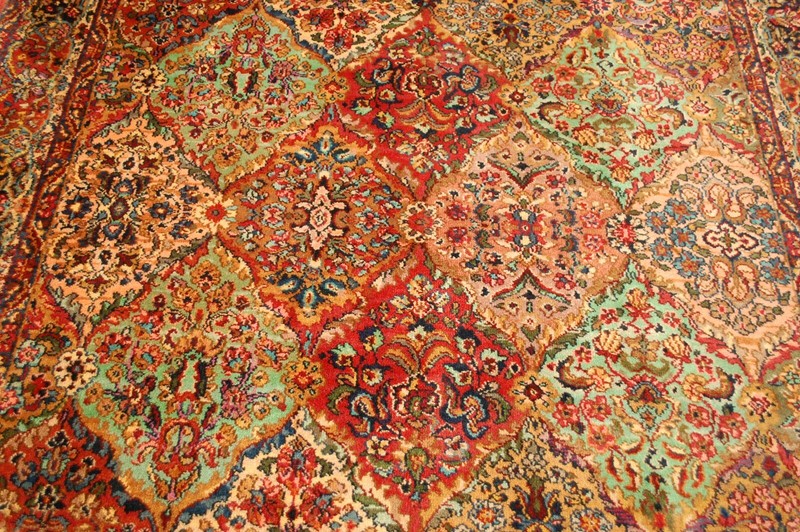 MINT AUTHENTIC KARASTAN KIRMAN MULTI_COLOR PANEL PATTERN #717 RUG CARPET 5.9x9 gallery