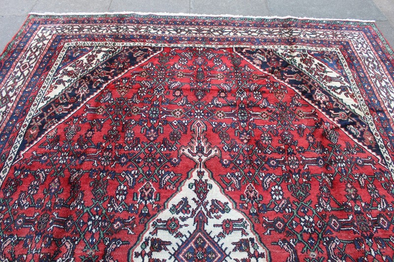 Vintage Hand Made Traditional Oriental Wool Red Blue Large Carpet 343x254cm gallery