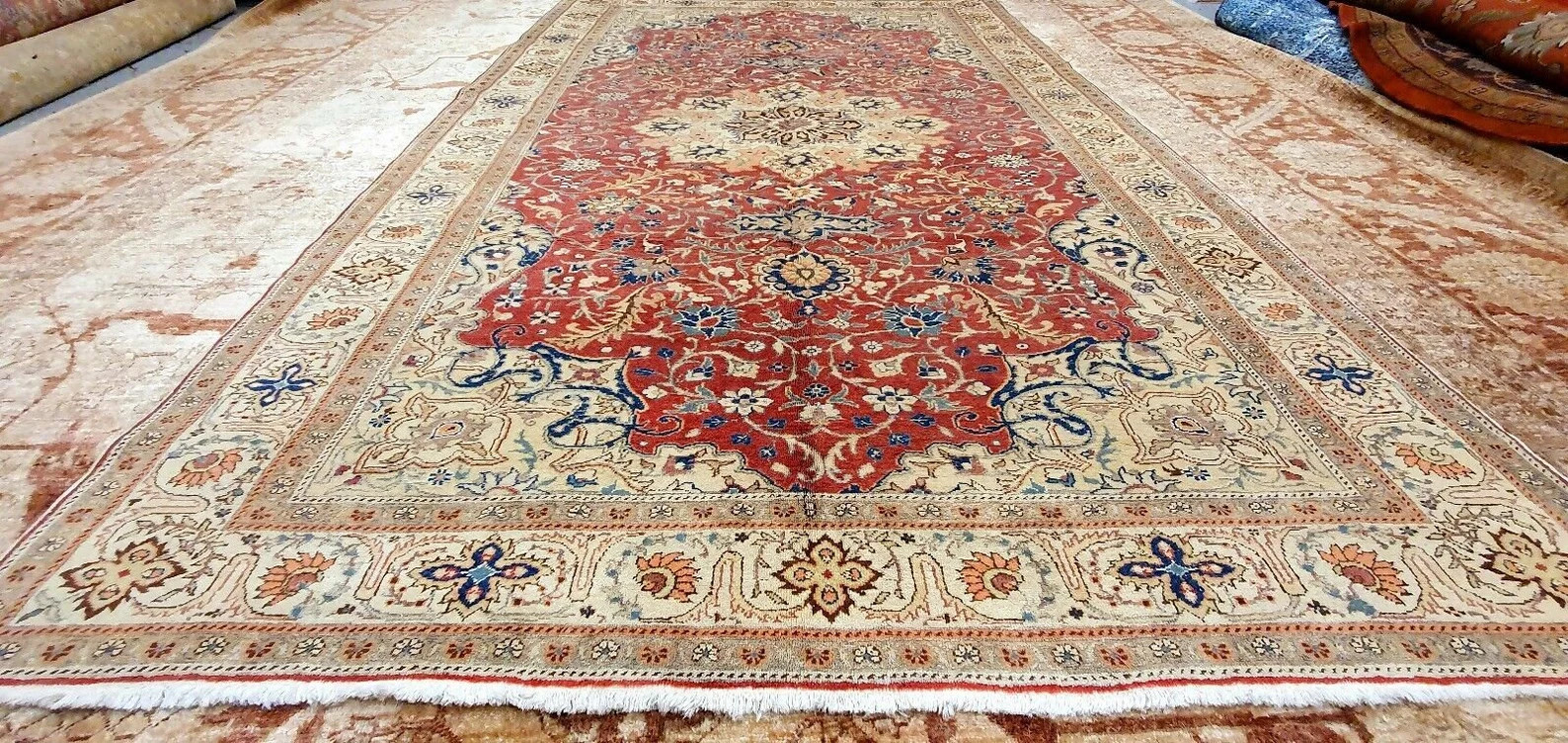 Rare Antique 1930-1940s Wool Pile Natural Dye Kayseri Bunyan Area Rug 7x10ft gallery