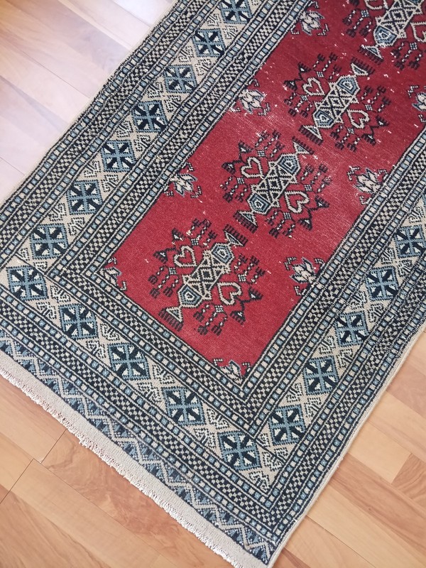 Antique Old Oriental rug, Antique Handmade Runner Rug, 3x9 Long Turkoman Rug Fcf gallery
