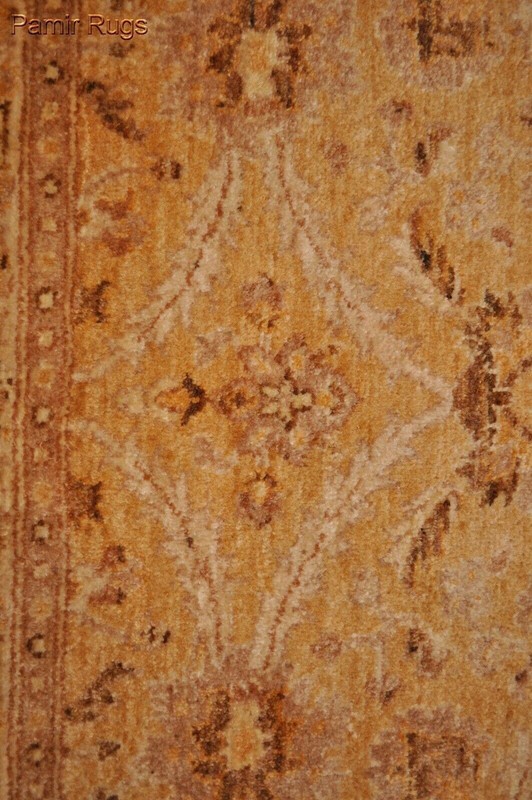 _HANDMADE_RUG_ 3'7" x 5'3" FT. Muted Gold beige Color Oriental rug *VEGETABLE* gallery