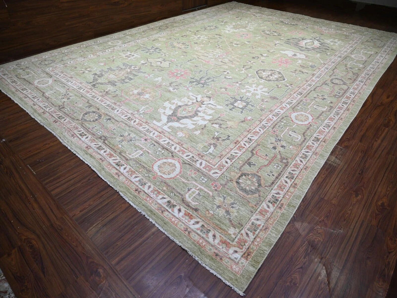 13'10"x19'8" Gin Green, Oushak Natural Dyes, Extra Soft Wool Hand Knotted Rug gallery