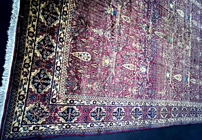 19’ X 11’ STUNNING ANTIQUE MASTERPIECE PERSIANKERMAN ORIENTAL CARPET ca 1890 gallery