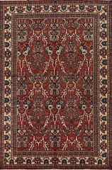 All-Over Vintage Bakhtiari Red Traditional Handmade Room Size Area Rug 9×13