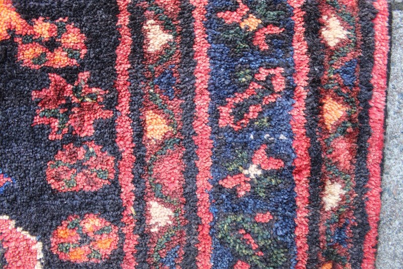 Vintage Traditional HandMade Turkish Oriental Black Wool Long Rug Runner 332x111 gallery