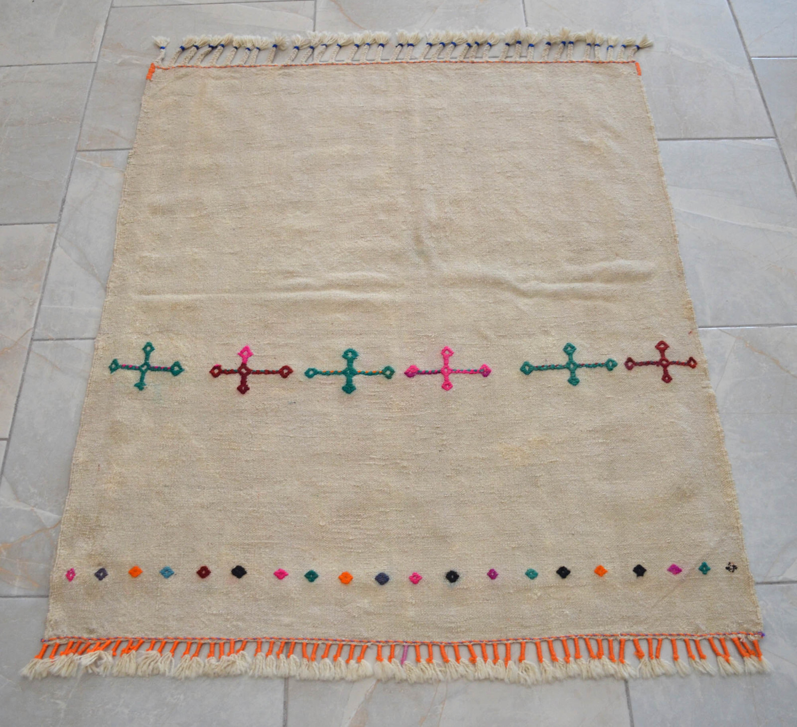 Handmade Priest Apron, 3x4 Rug Turkish Kilim Rug Antique Rug, Actual: 35" x 42" gallery