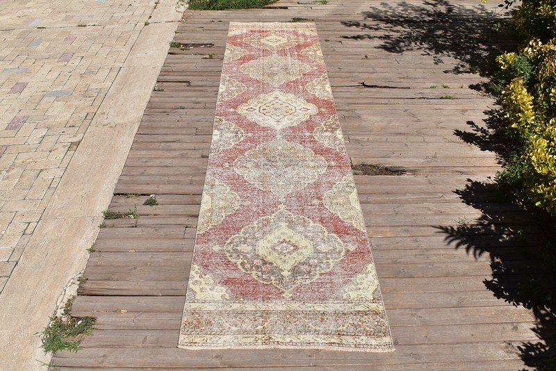 Turkish Rug 2x12 Size Oushak Natural Wool Runner Vintage Kitchen Carpet gallery