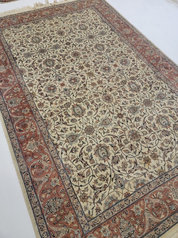 Antique Oriental Hand-Knotted Wool Area Rug Beige/Terracotta 4'7" x 7'3" gallery