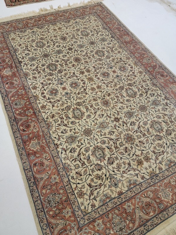 Antique Oriental Hand-Knotted Wool Area Rug Beige/Terracotta 4'7" x 7'3" gallery
