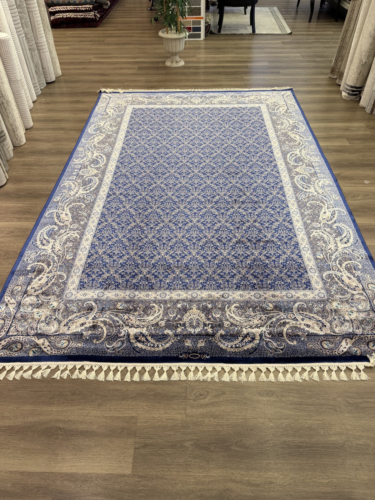 Turkish Pure Silk Rug 7x10 FT Machine Made Luxury Oriental Carpet Handmade Fring gallery