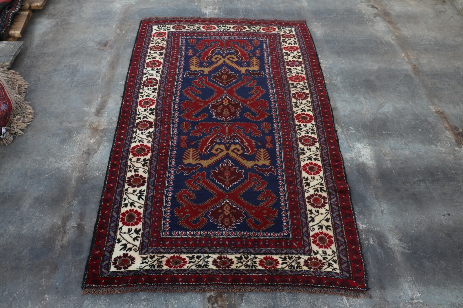 Afghan Handmade Taimani carpet Rug 6'5 x 3'10 ft gallery