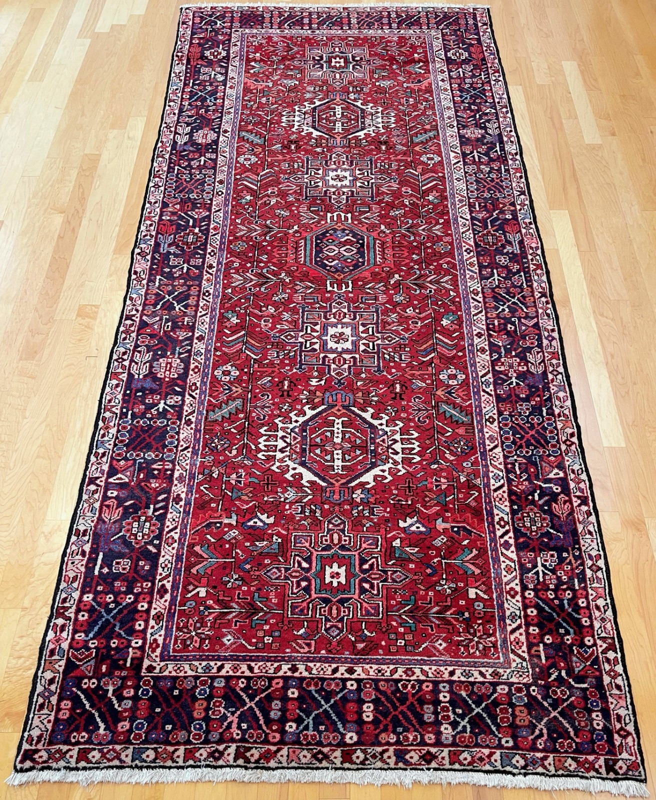 Vintage Heriz (Karaja Karajeh Krajeh) Hand-Woven Runner Rug 12' 7" x 5' 4" gallery