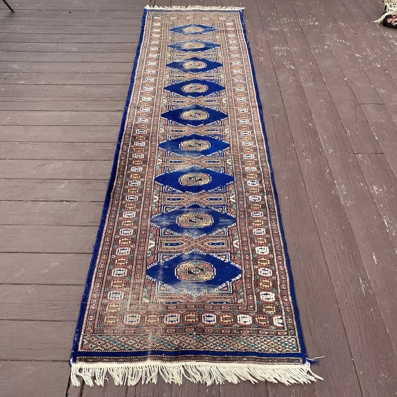 Vintage Rug 2' 7 x 9' 11 Blue Oriental Rug Runner gallery
