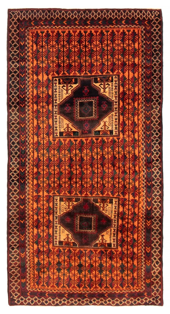 Vintage Hand-knotted Runner Rug 3'8" x 7'1" Traditional Oriental Wool Carpet