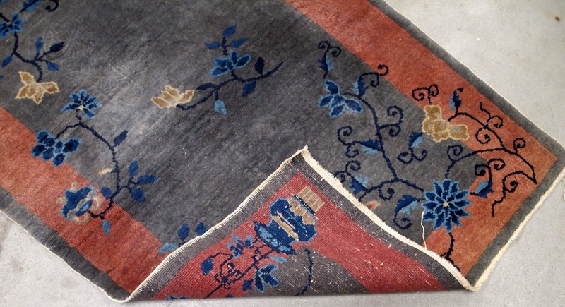 Handmade antique Art Deco Chinese rug 3.1' x 4.10' (94cm x 151cm) 1920s - 1B881 gallery
