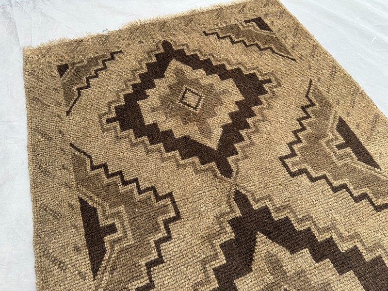 2'11 x 4'5 ft Vintage Afghan Tribal Rug Handmade Wool Geometric Brown Carpet gallery