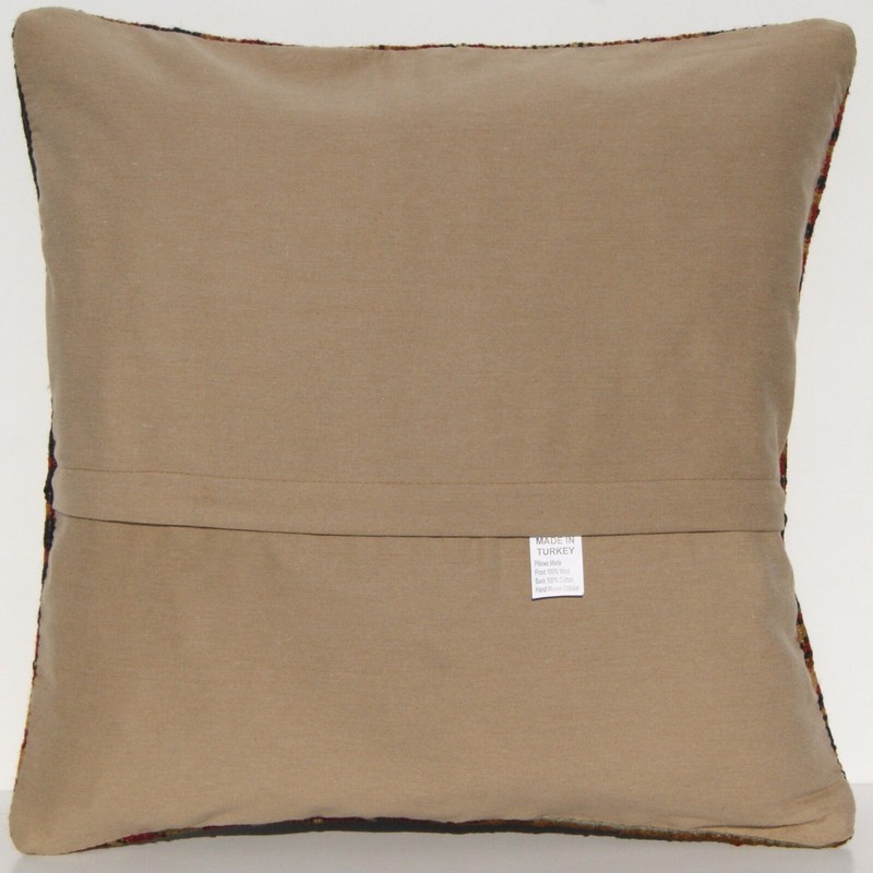 Vintage 18"x18" Boho Kilim Pillow - Handwoven Cushion Cover for Home Living gallery