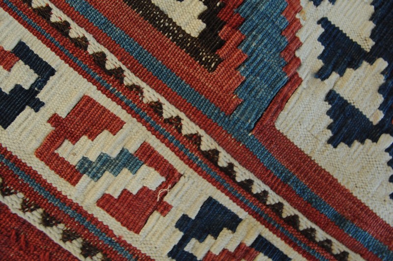 Terrific antique Mafrash Kilim, Shirvan, around 1900, 26,4 x 22 in / 67 x 56 cm gallery
