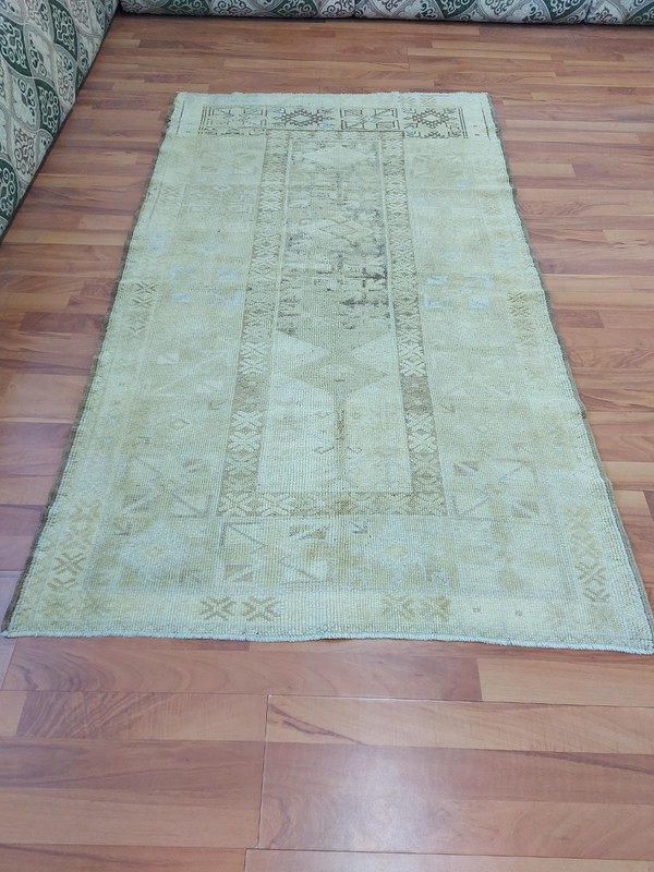 Antique 4x6 Antique Rug Oriental Beige Rug Turkish Pale Wool Rug Free Ship Rug gallery