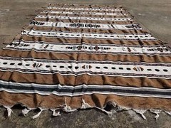 Vintage Traditional African Handmade Fulani Wool Multicolor Kilim 290x166cm